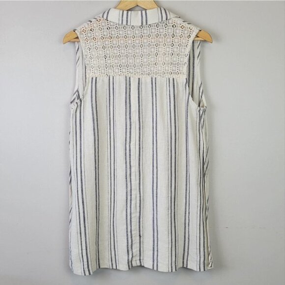 ANTHROPOLOGIE Elevenses Minaret Vest Linen Crochet S - Picture 5 of 13